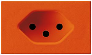EB-Steckdose FLF Hager Typ 13 orange mit Steckklemmen mit Rastfeder