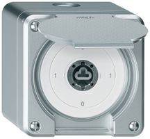 AP-Schlüsselschalter robusto IP55 mit Klappdeckel ohne Zylinder S0/2P aluminium