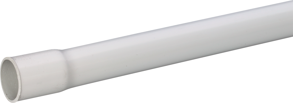 KIR-Rohr M25 steif mit Muffe hellgrau