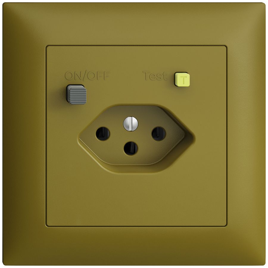 Prise ENC EDIZIOdue T13 FI 30mA FMI, olive