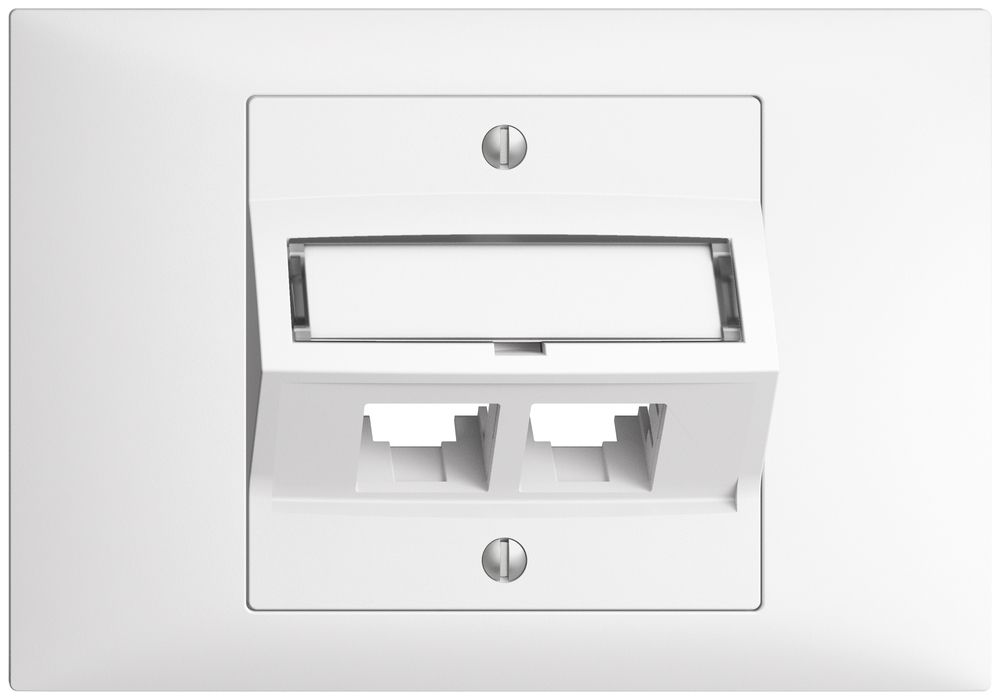 EB-Montageset S-One EDIZIOdue BKE für 2×RJ45 schräg, weiss