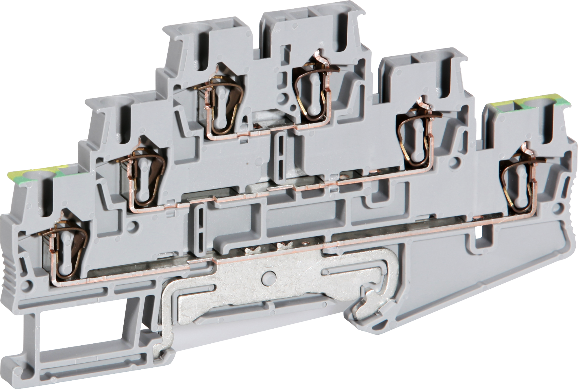 Borne 2 étages 0.08…4mm² gris, ST 2.5-PE/L/L