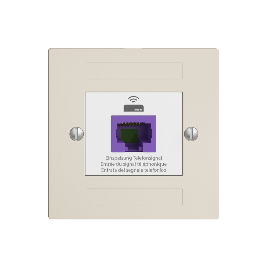 Rückführungsdose EDIZIOdue F 1×RJ45 f.Swisscom VoIP, 8 polig, UTP, crema