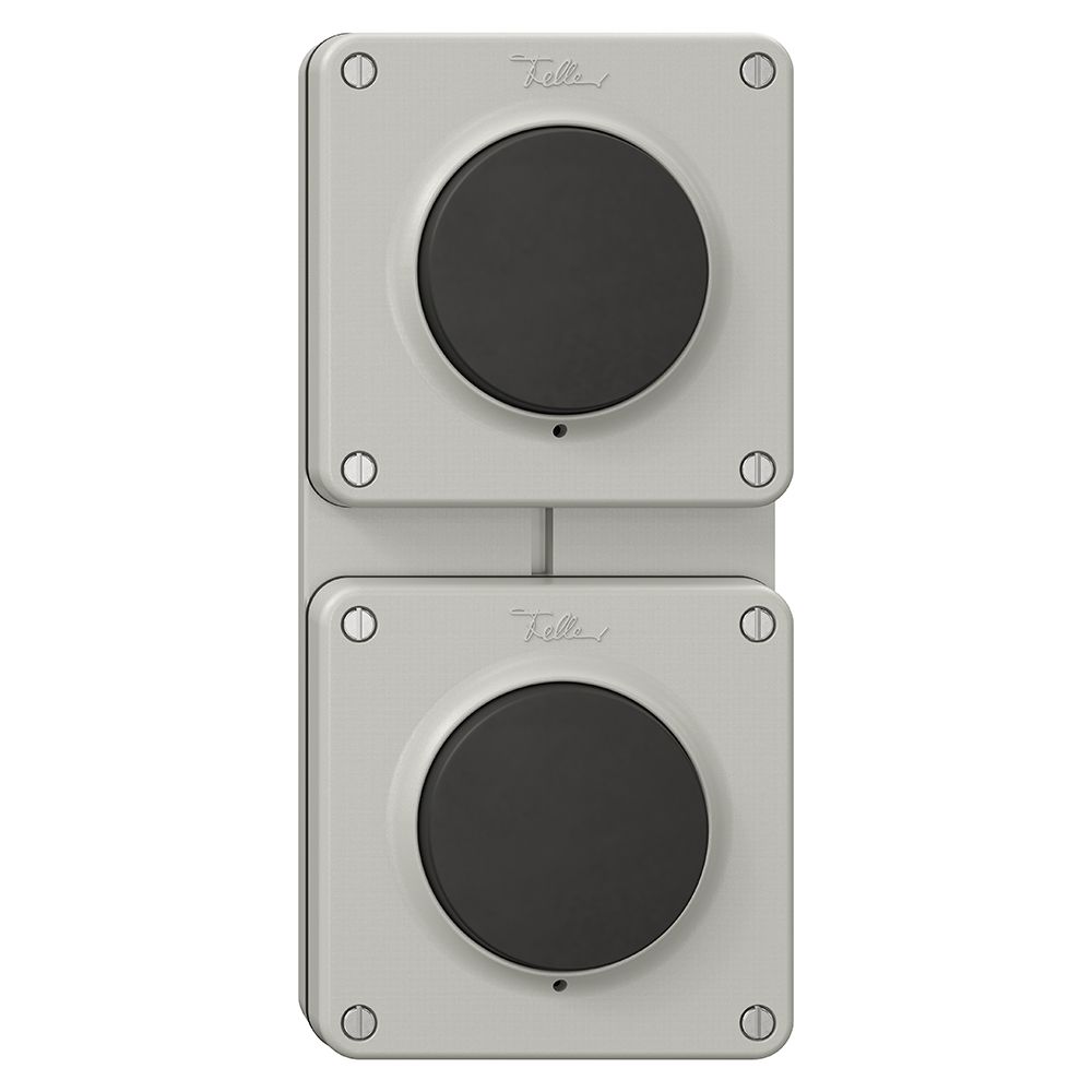 Combinaison NUP NEVO, 2×interrupteur à poussoir schéma 3/1L, gris clair