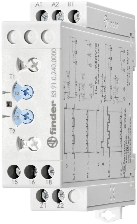EB-Zeitrelais Finder 83.91, 1W 16A 24…240VAC/DC Blinkgeber