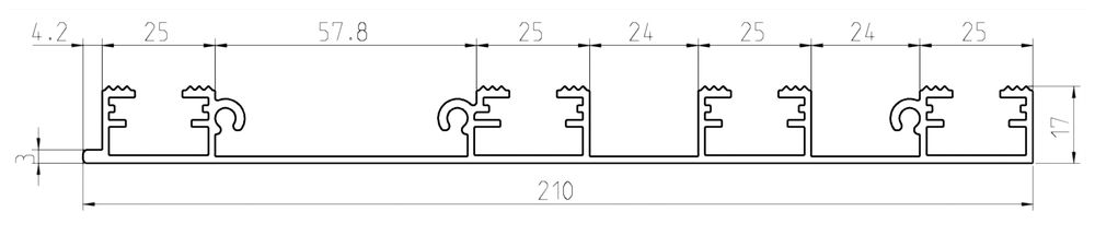 Profilo a congiungere Almatec SBG 210, 3m