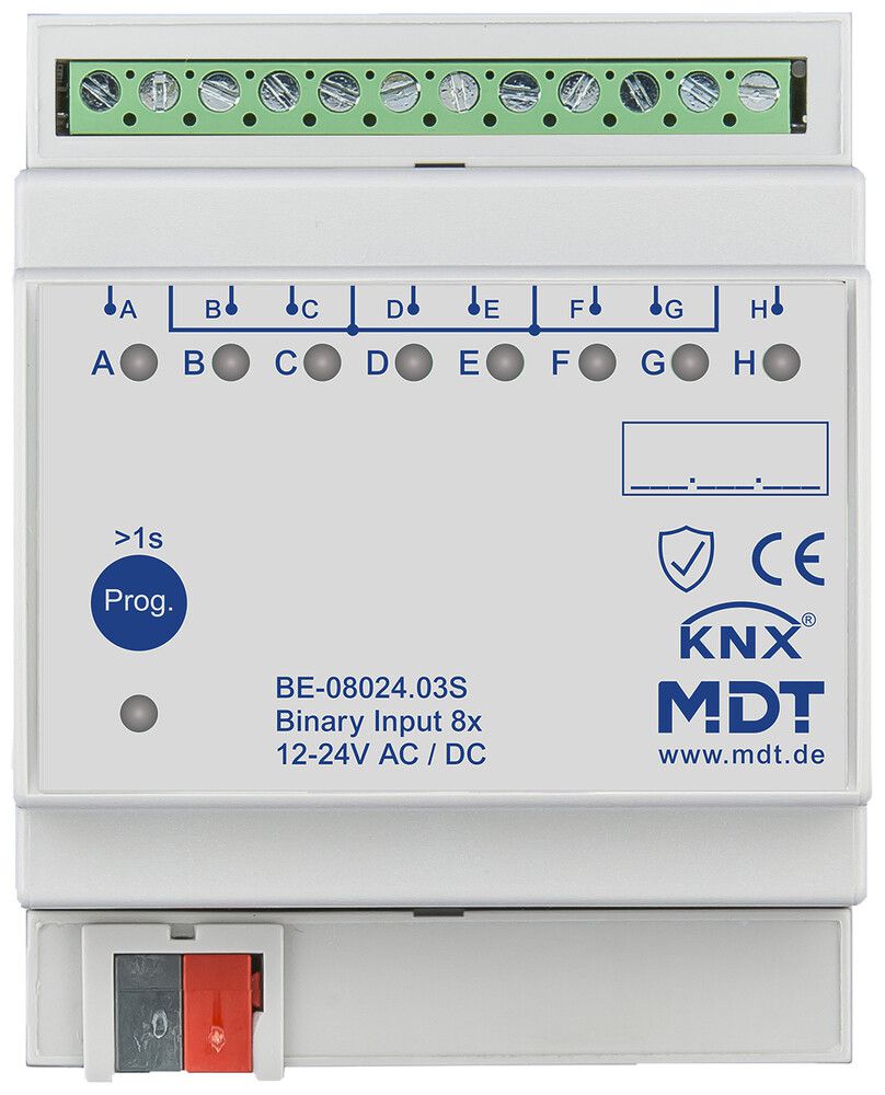 Ingresso binario KNX AMD MDT BE-08024.03S 8×ingr IN:12…24VUC 4UM