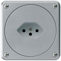 UP-Steckdose robusto Typ 13 aluminium ohne Klappdeckel