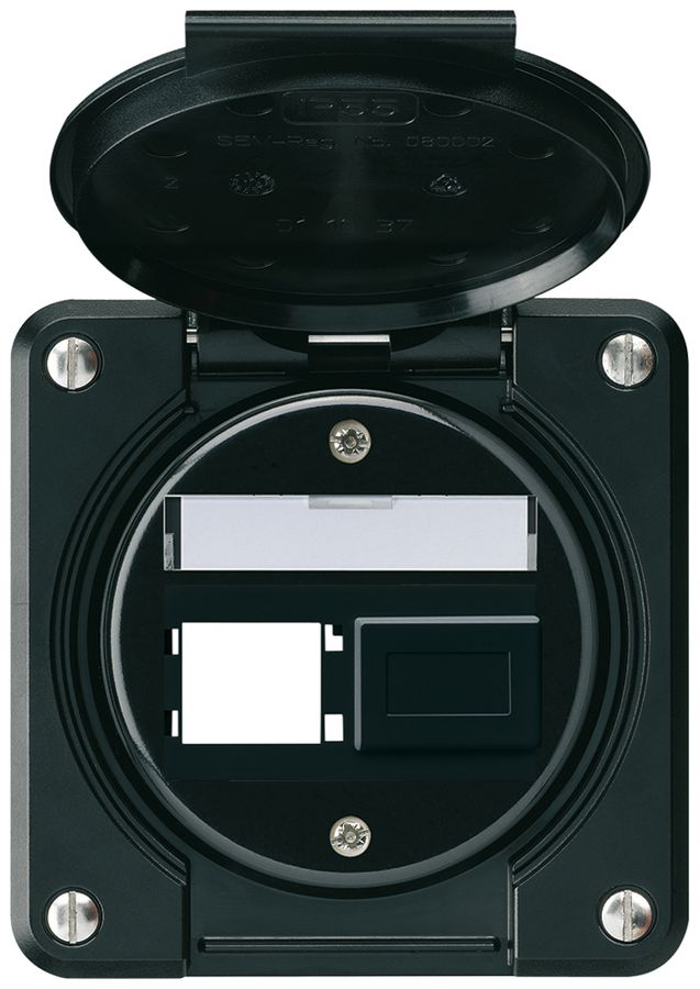 Kit di montaggio INC robusto IP55 uscita frontale per 2×R&M nero