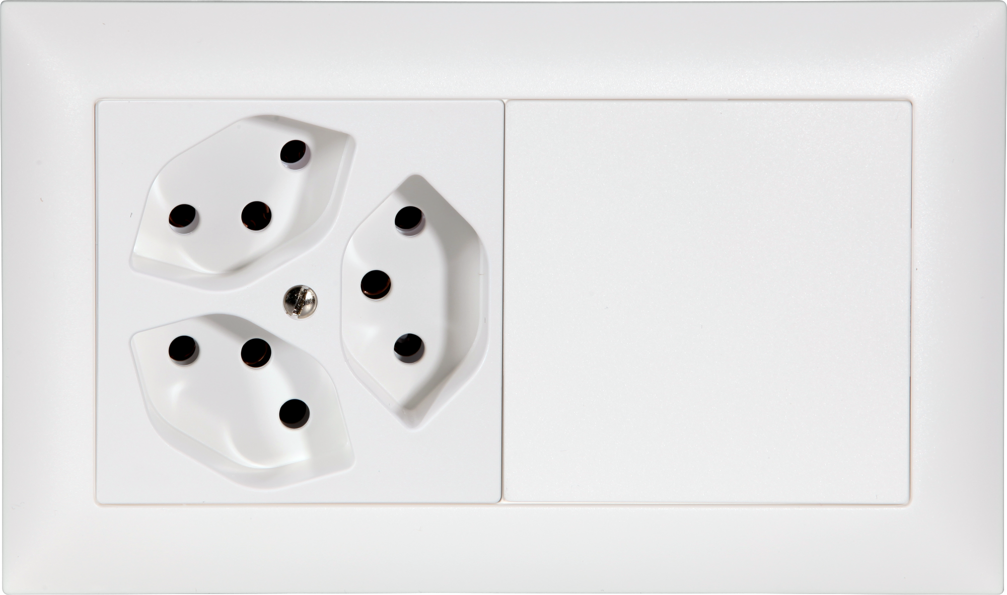 UP-Kombination Edue 1x2, 3xT13 + Blind o. Schraube ws