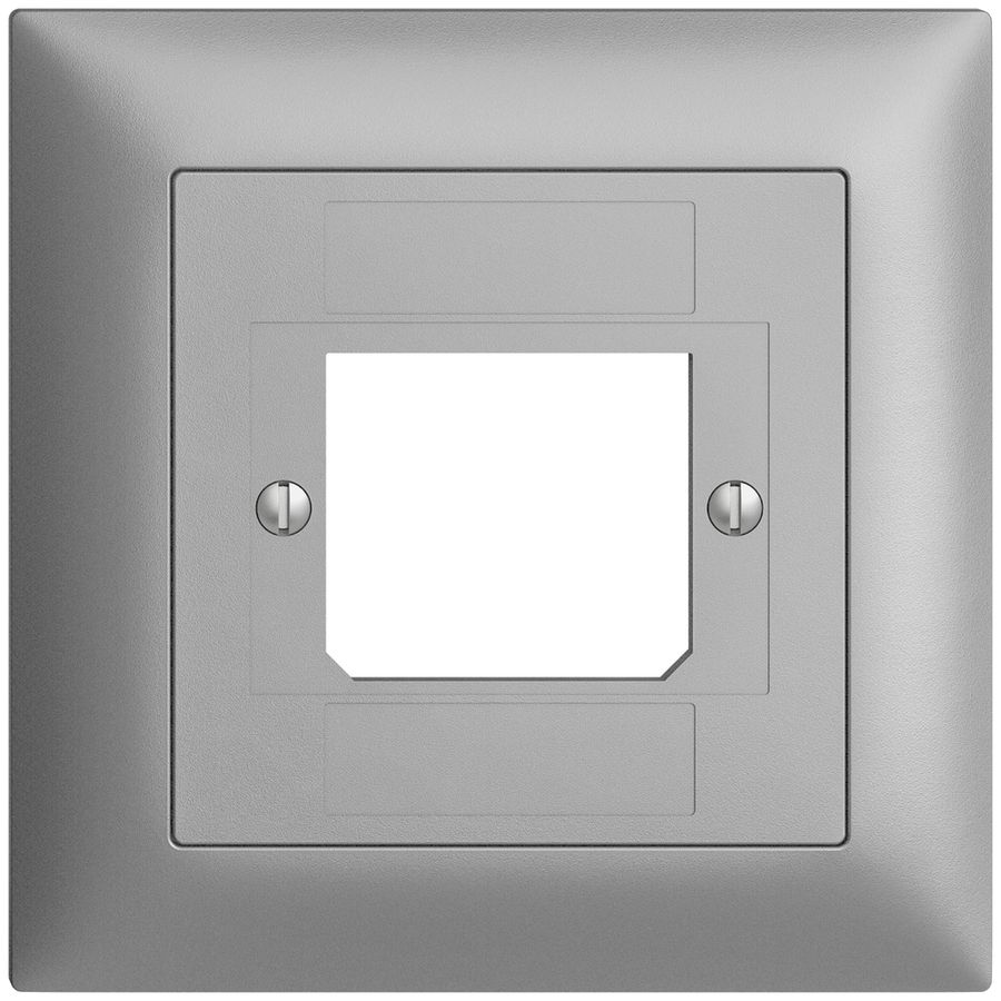 Kit frontal EDIZIOdue silver 88×88mm 1×TT 3×RJ