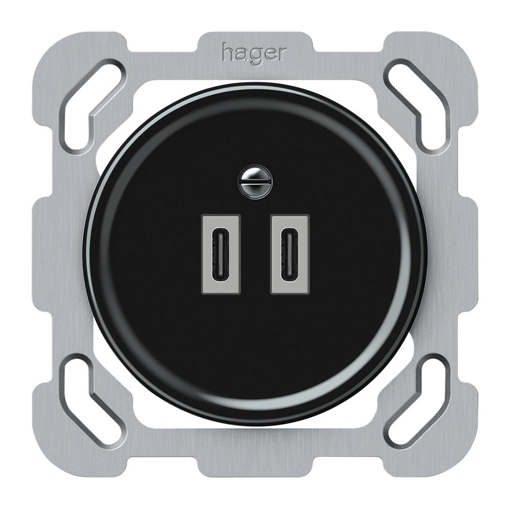 Prise de charge USB ENC origin 2×USB-C 3000mA 5V noir