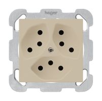 Presa INC kallysto 3×T13 beige con piastra di fissaggio