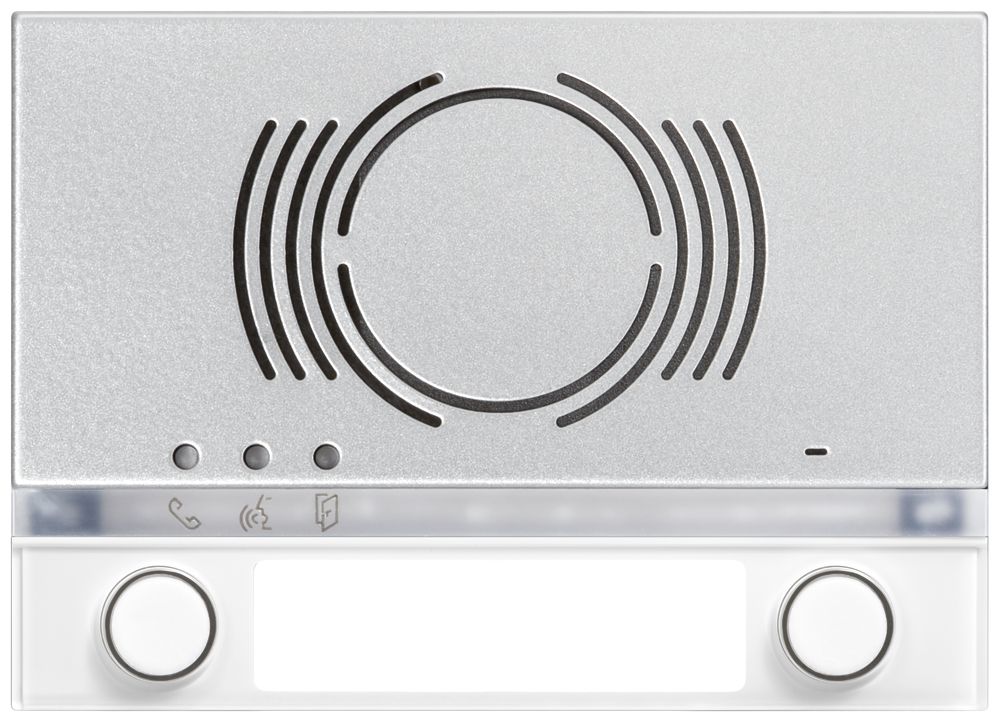 Plaque frontale pour module de haut-parleur Urmet Alpha, 2×bouton, IP55, blanc