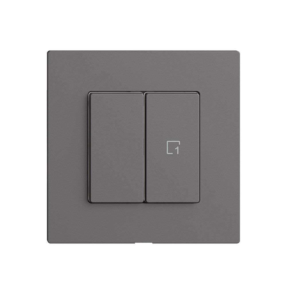 Abdeckset zu Druckschalter 1K Szene/2T Edue Wiser dunkelgrau