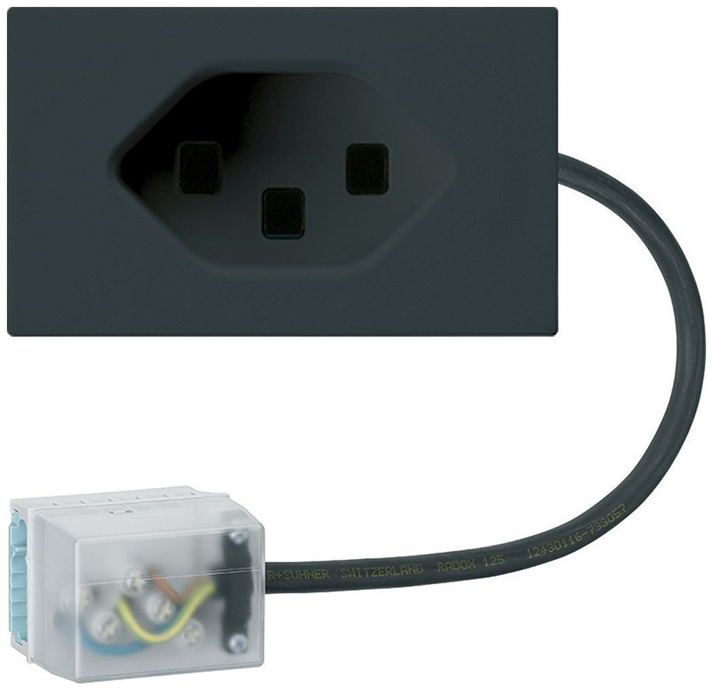 EB-Steckdose 1×Typ 23 Hager FLF für Flachkabel Ecobus power L2 schwarz