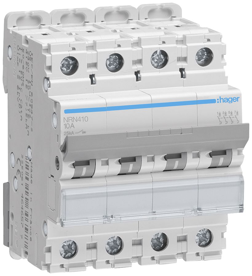 Leitungsschutzschalter Hager MCB 4P 415V Typ C 10A 4TE