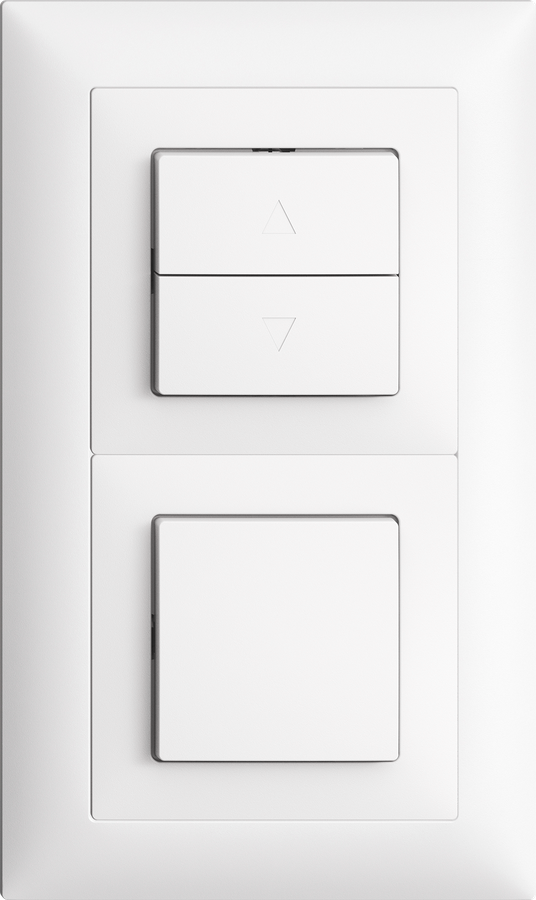 UP-Kombination Edue 2x1, Storenschalter 1K + Taster AR ws