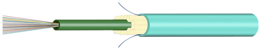 Kabel FO Universal H-LINE Dca 6×G50/125 OM3 Ø7.5mm 3000N türkis