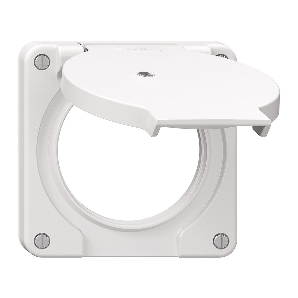 Deckel mit Klappdeckel NEVO Ø60mm für 2f-Steckdose bel. ws (Dicht.ws)