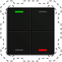 EB-Taster KNX RGBW MDT BE-TAL600416.01 4T/4B schwarz matt "neutral"