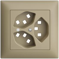 UP-Frontset EDIZIOdue sand 88×88mm 3×T23 mit Linse