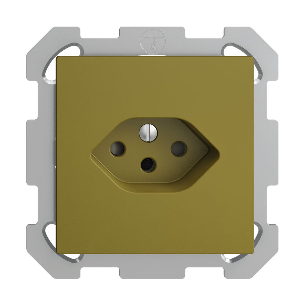 UP-Steckdose EDIZIOdue T13 olive mit Shutter