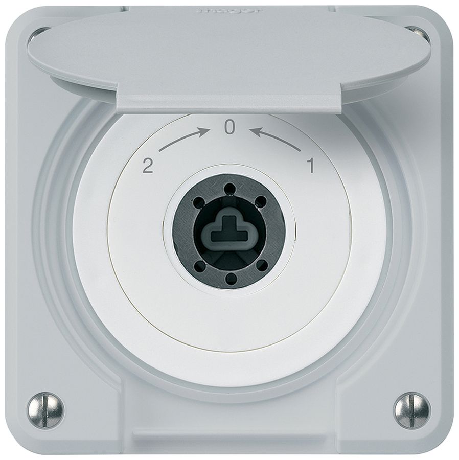 Contact pivotant à clé ENC robusto IP55 gris clapet sans cylindre invers.combi