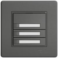 Poussoir universel ENC EDIZIO.liv UNI SNAPFIX® 12…48V s.LED 3× comm.1T étiqu.grf