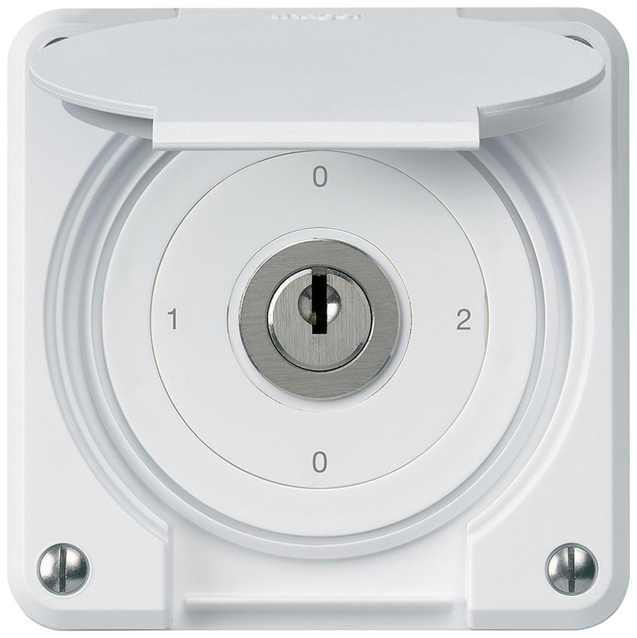 Interrupteur à clé ENC robusto IP55 avec clapet S2/1P blanc pour combinaison