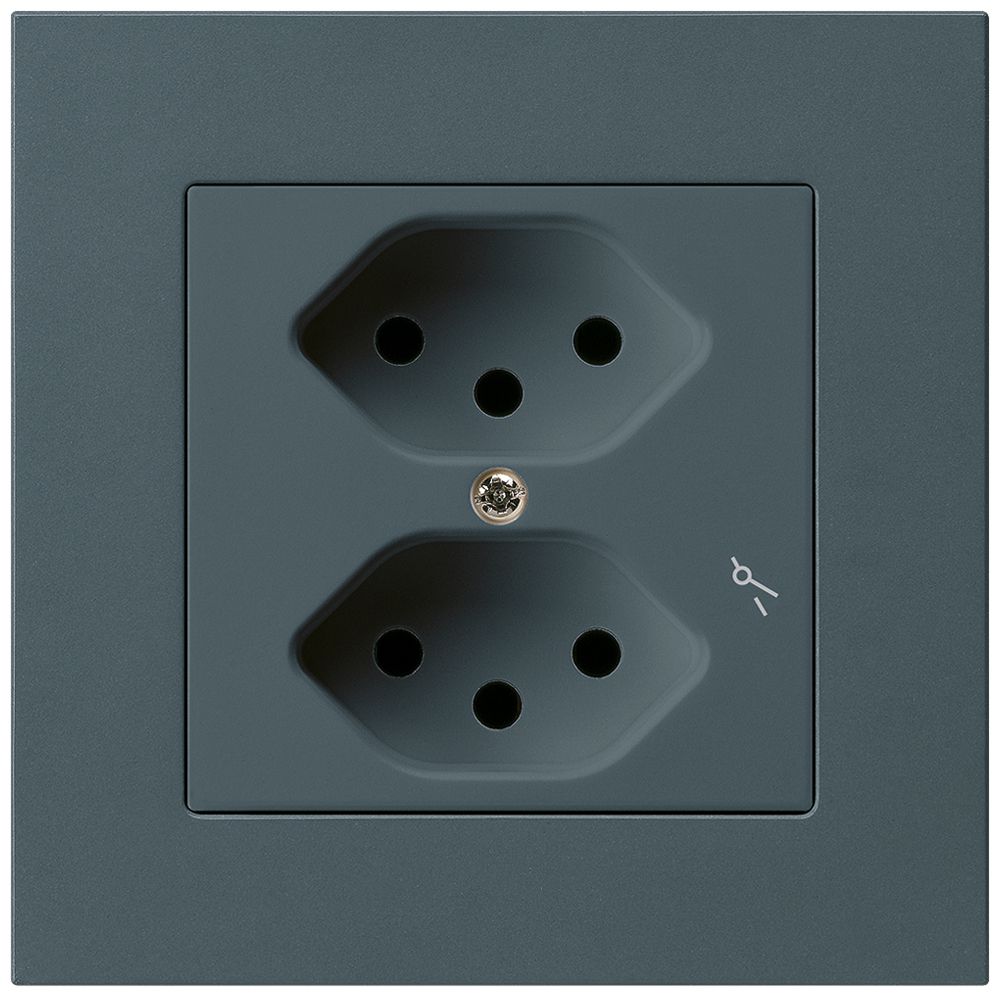 UP-Steckdose kallysto.pro 2×T13/1 anthrazit mit Kinderschutz