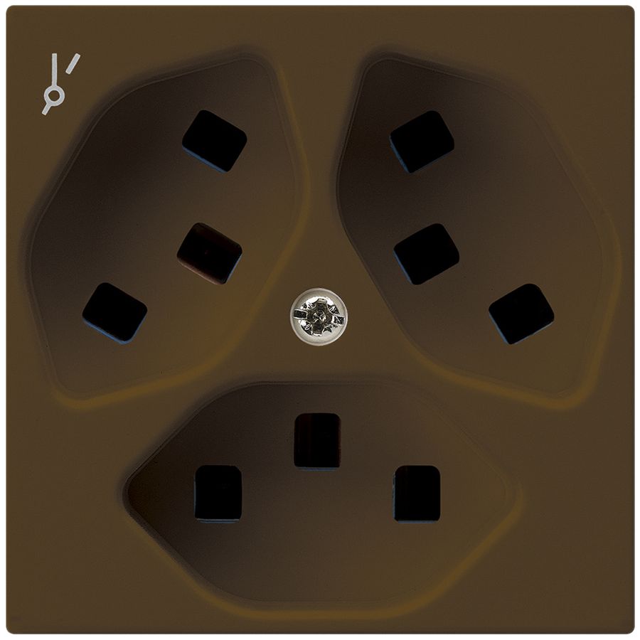 Steckdose Hager kallysto 3×T23 1×S A braun