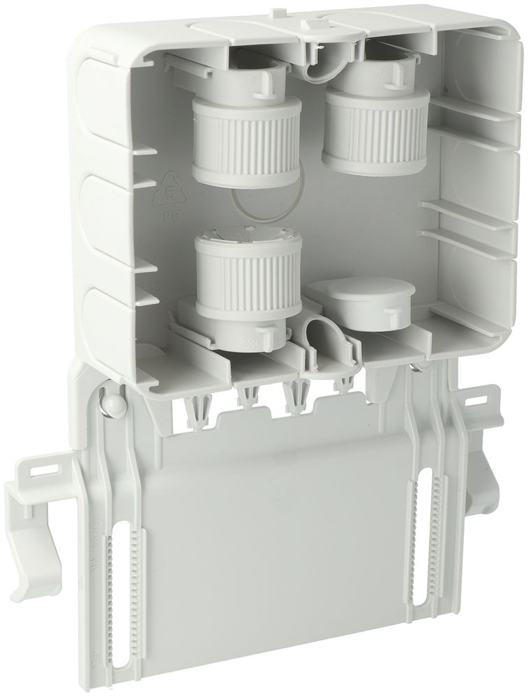 Boîtier AGRO, a.plaque d.montage pour canniveau d.câbles, droit,120×95×40mm, gr