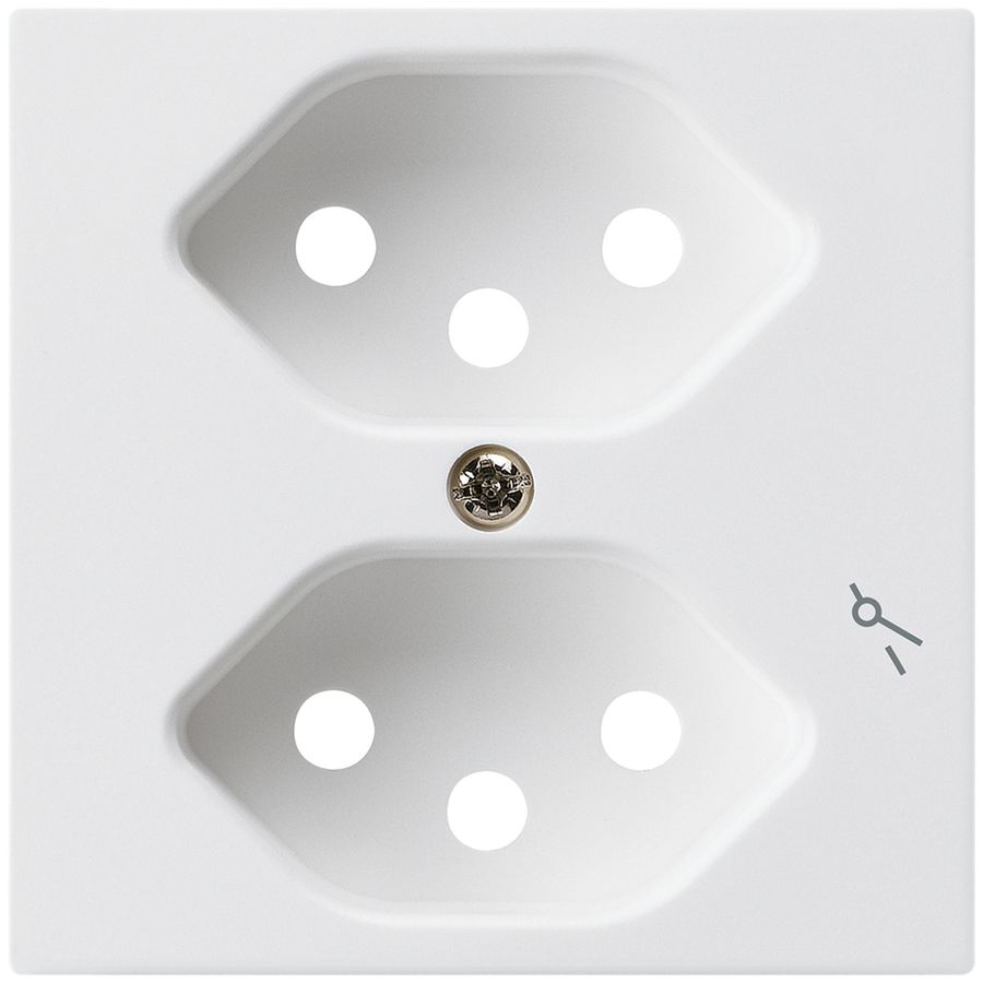 Frontplatte kallysto 2×T13/1 60×60mm weiss mit Kinderschutz