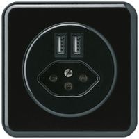 UP-Steckdose 2×USB & Typ 13 basico C 2400mA schwarz