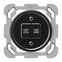 UP-Leuchtdruckschalter origin Sch 1 (3+3) 2×LED 77×77mm schwarz