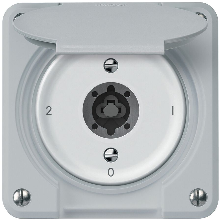 Interruttore a chiave robusto commutatore 16A 250V 86×86mm grigio