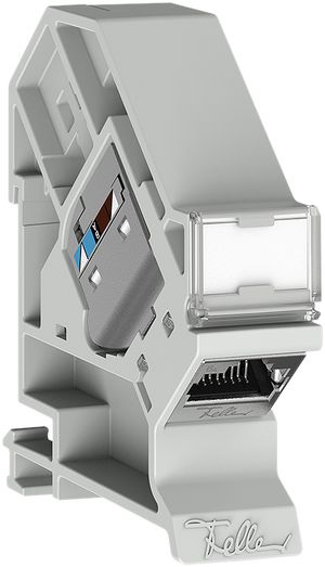 REG-Anschlussmodul Feller EASYNET Kat.6A geschirmt für DIN-Schiene