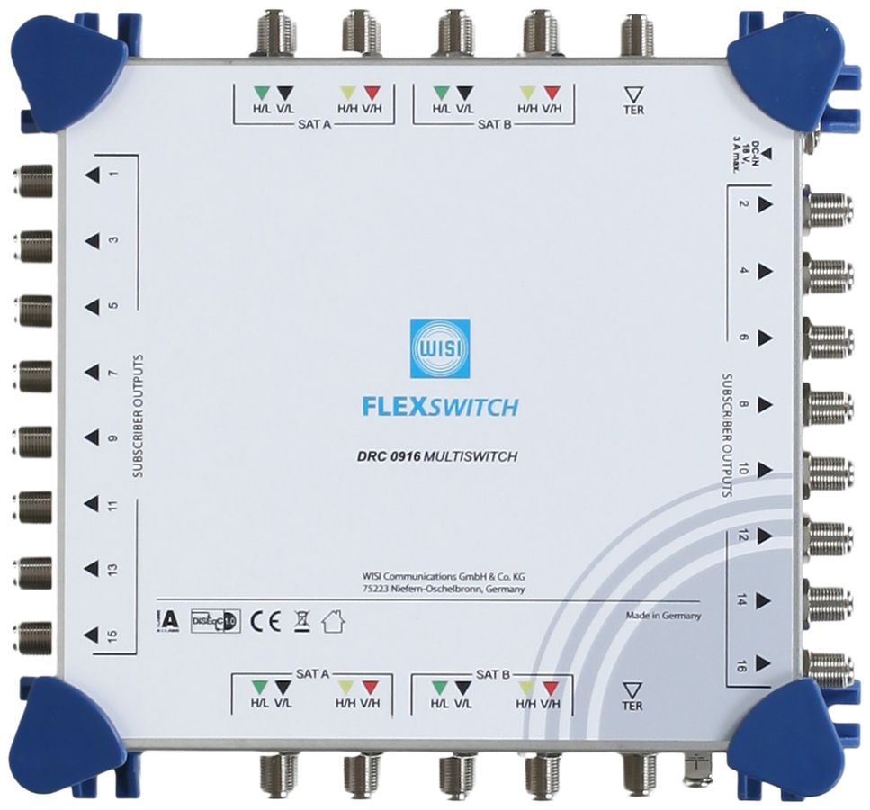 Multischalter WISI FLEXSWITCH 9/16, Kaskade, terrestrisch passiv