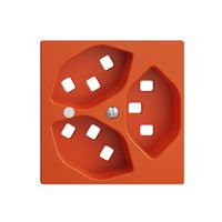 Frontset EDIZIOdue orange 60×60mm 3×T23 mit Linse