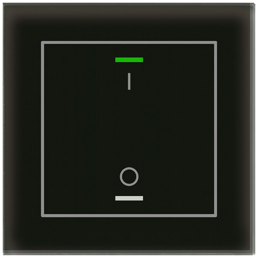 Pulsante KNX RGBW INC MDT BE-GTL1TS.B1S 1t/2a temp.vetro nero "I/O"