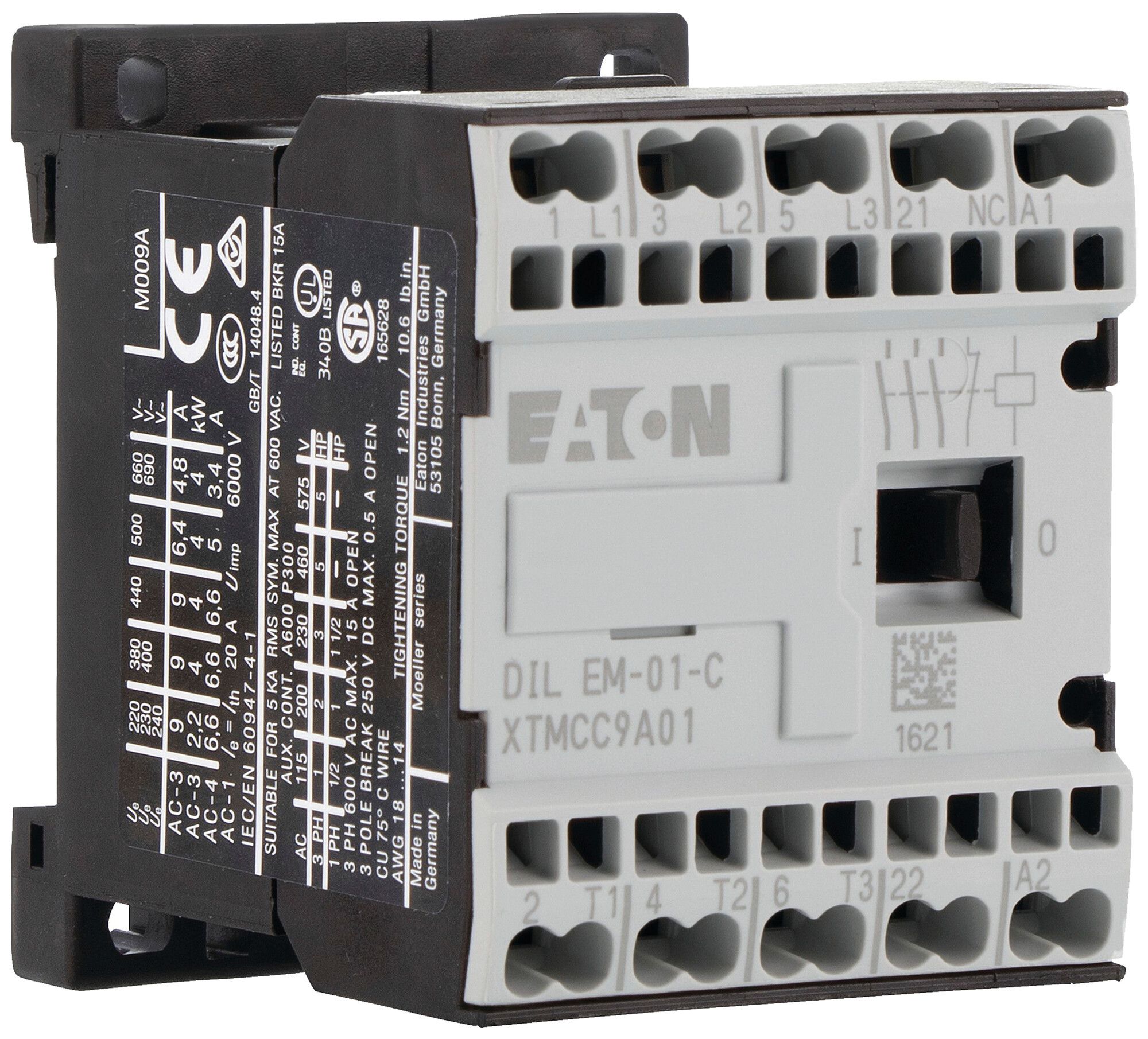 Leistungsschütz Eaton DILEM-01-G-C 24V DC 3NO 22A 9A 4kW 3kW 24…690V