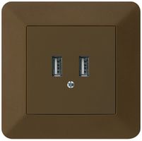 UP-USB-Ladesteckdose Hager kallysto.trend 240V 2400mA braun