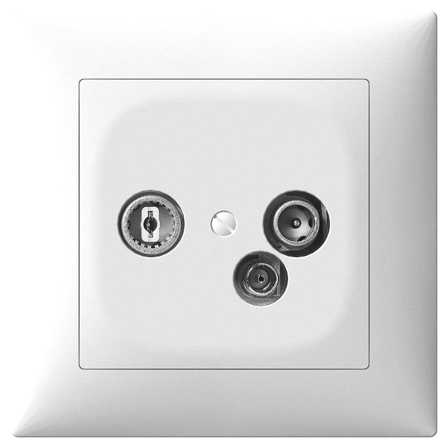 Prise d'antenne ENC SIDUS TV-R-données 11dB/65 blanc brillant
