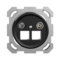 UP-Multimediadose Sdue QM EASYNET 11dB, f.2×RJ45 S-One, schwarz