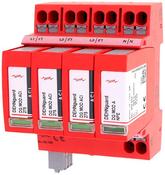 Parasurtension DEHN/elvatec DEHNguard MP TN-S 4P 230V 40A 4 UM