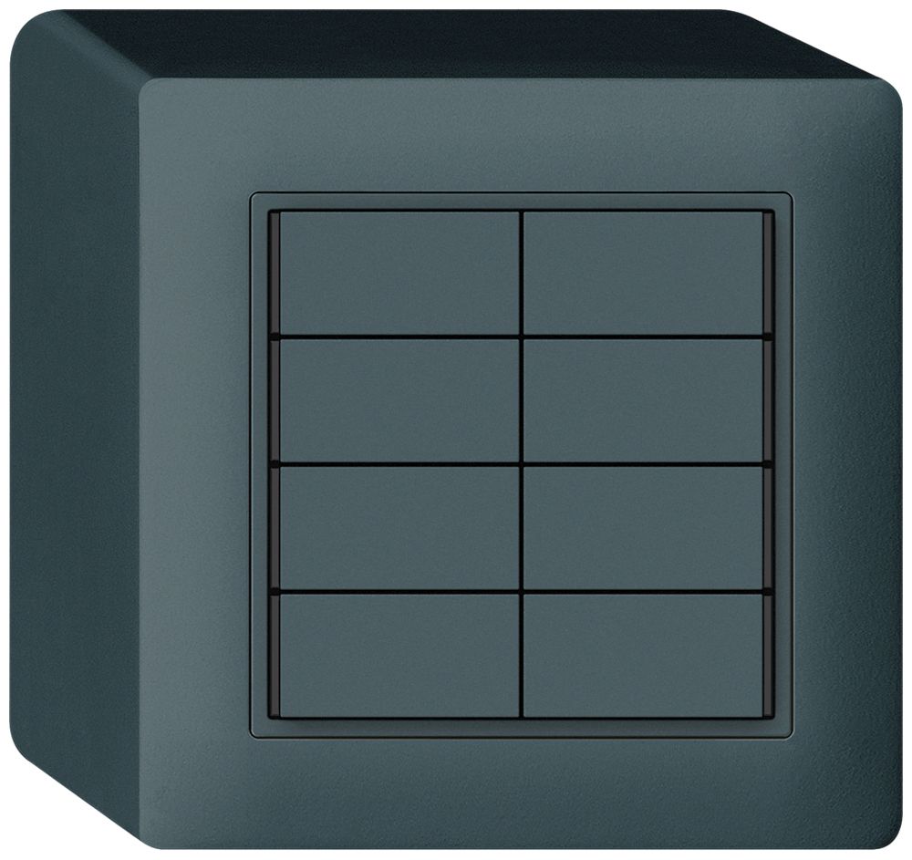 Poussoir KNX AP KAL 8×touches 8×points actionnables LED anthracite