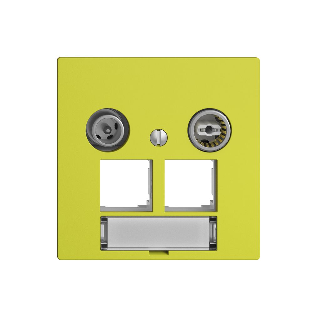 Prise multimédia EDIZIOdue F EASYNET 11dB, p.2×RJ45 S-One, lemon