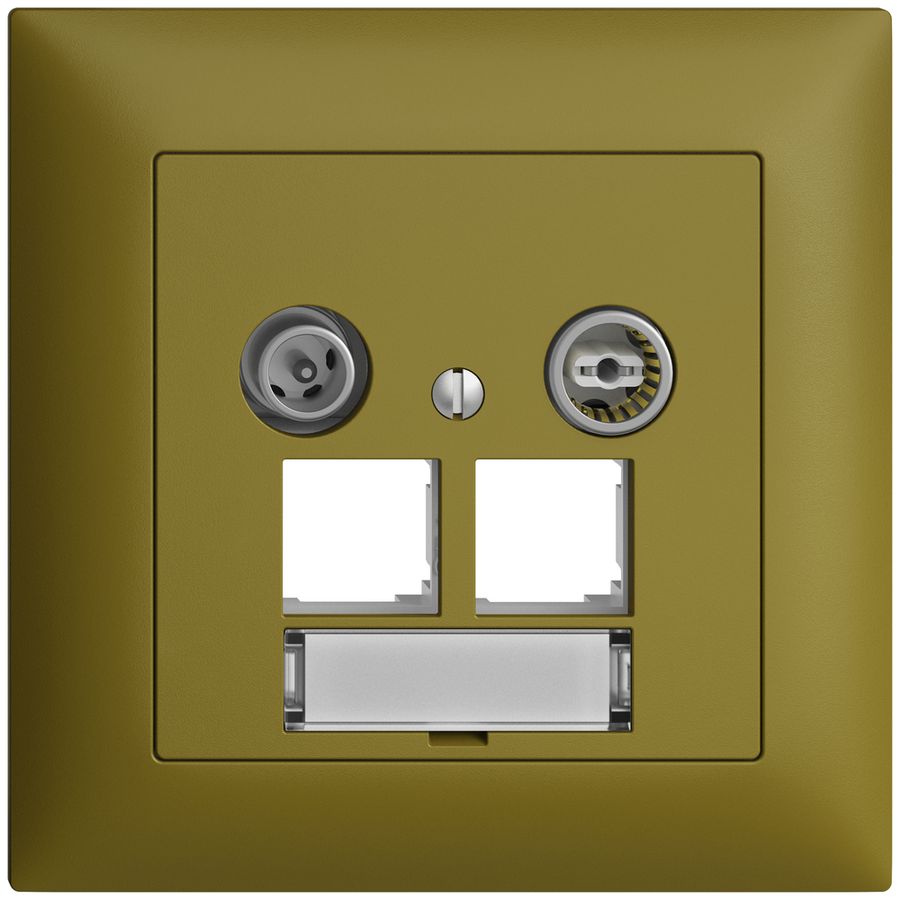 Prise multimédia ENC EDIZIOdue FMI EASYNET 19dB, p.2×RJ45 S-One, olive