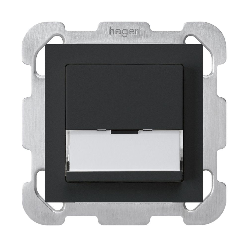 UP-Sonnerietaster kallysto schwarz A/1L Namensschild 37×15mm Befestigungsplatte